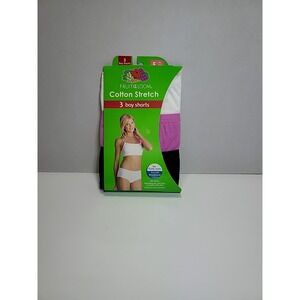 Fruit Of TheLoom Women's 3 Pair Boy Shorts Cotton Stretch Underwear Panties 5 Sm